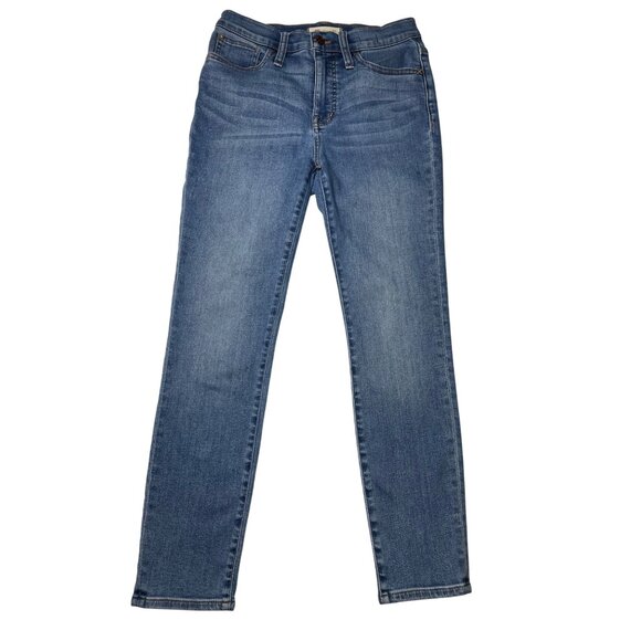 Madewell Women's 25P Jeans Mid-Rise Roadtripper Jeans Blue Denim Cotton‎ Blend - Picture 1 of 14